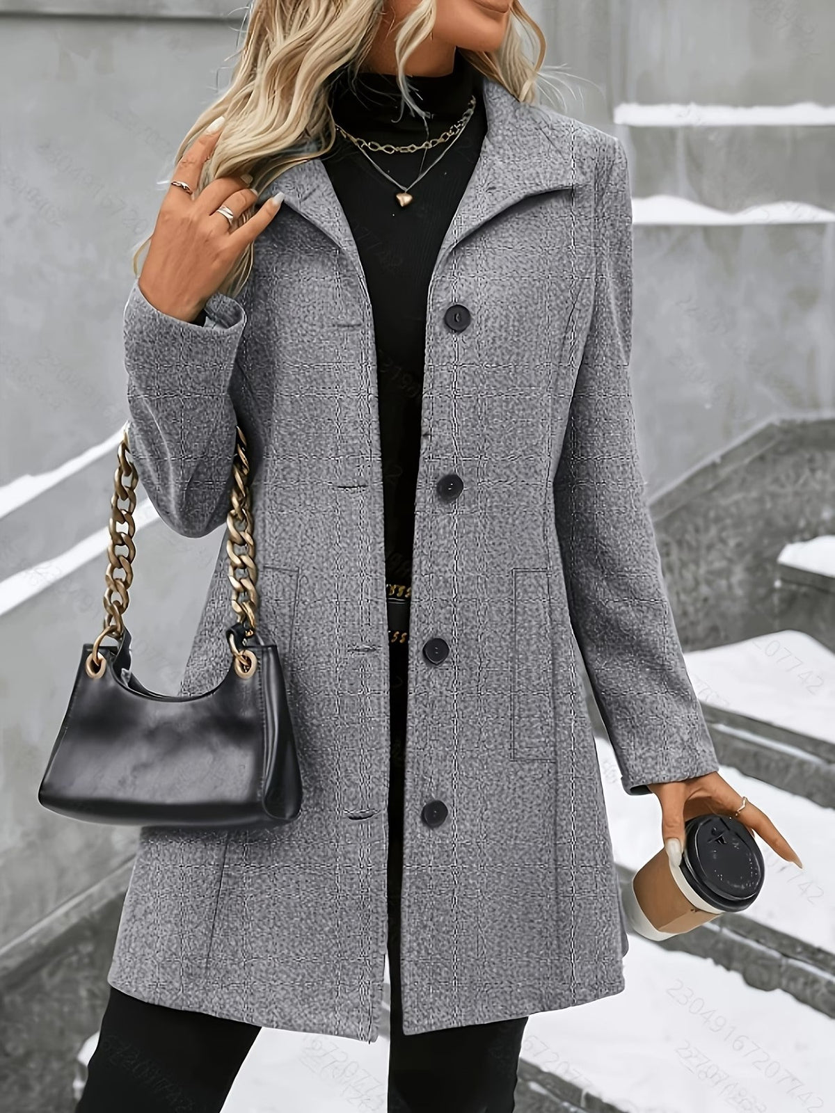 Mid-Length Wool Blend Coat