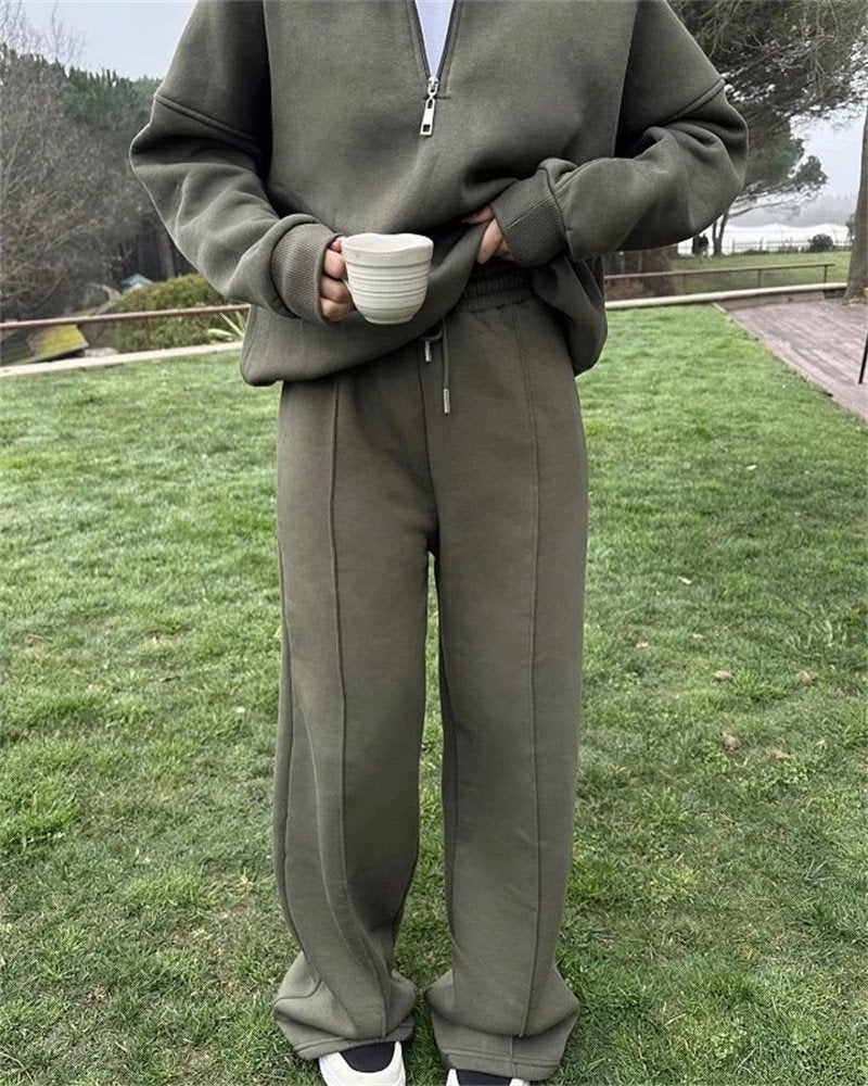 Womens flared sweat Suit Two-Piece Set