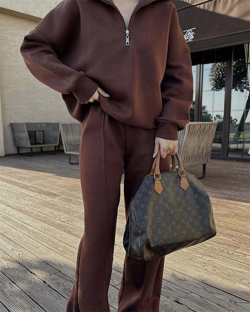 Womens flared sweat Suit Two-Piece Set