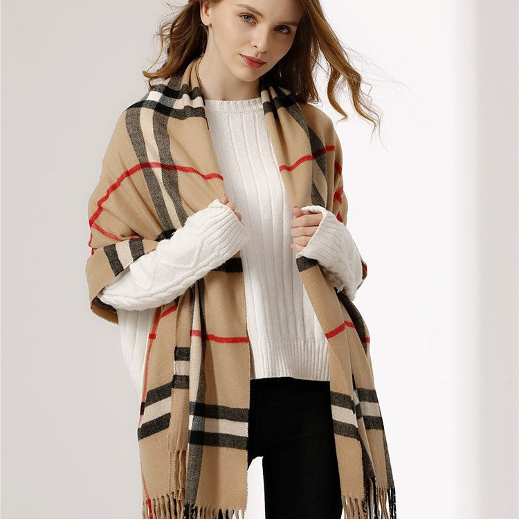 Autumn and Winter Baba Plaid Scarf