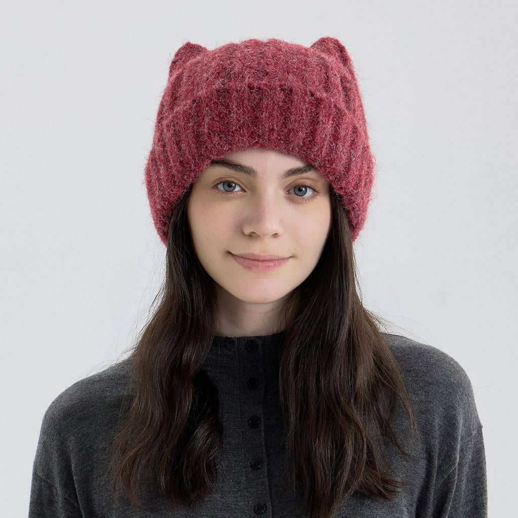Cat Ear Knitted Wool Winter Hat