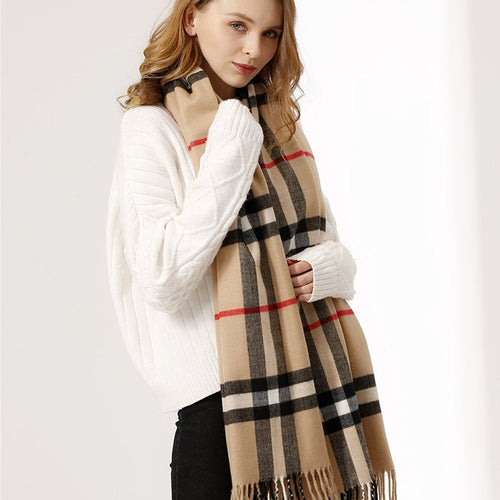 Autumn and Winter Baba Plaid Scarf