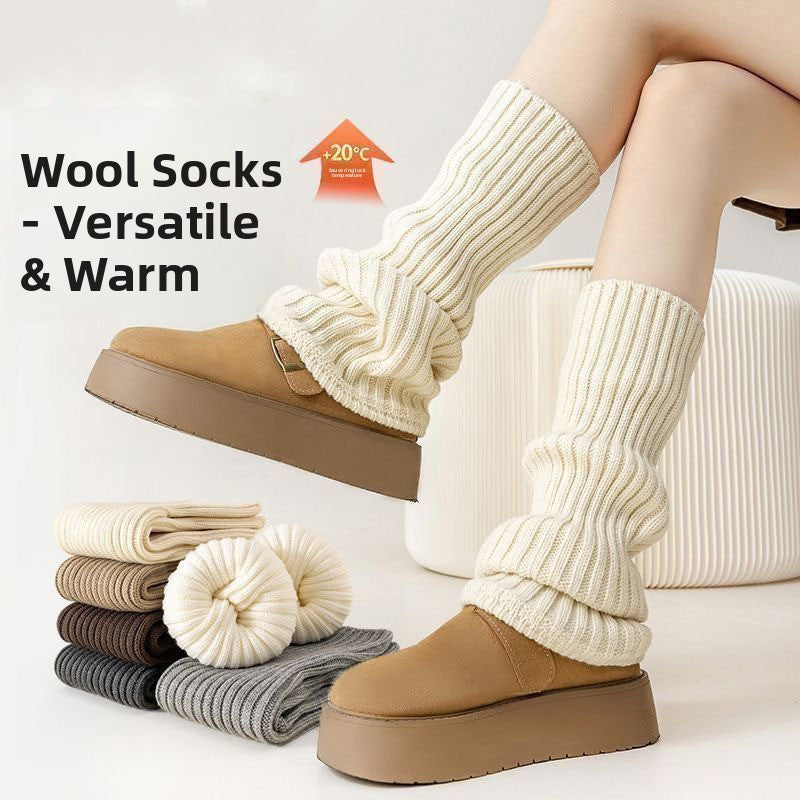 Thickened Wool Knit Leg Warmers