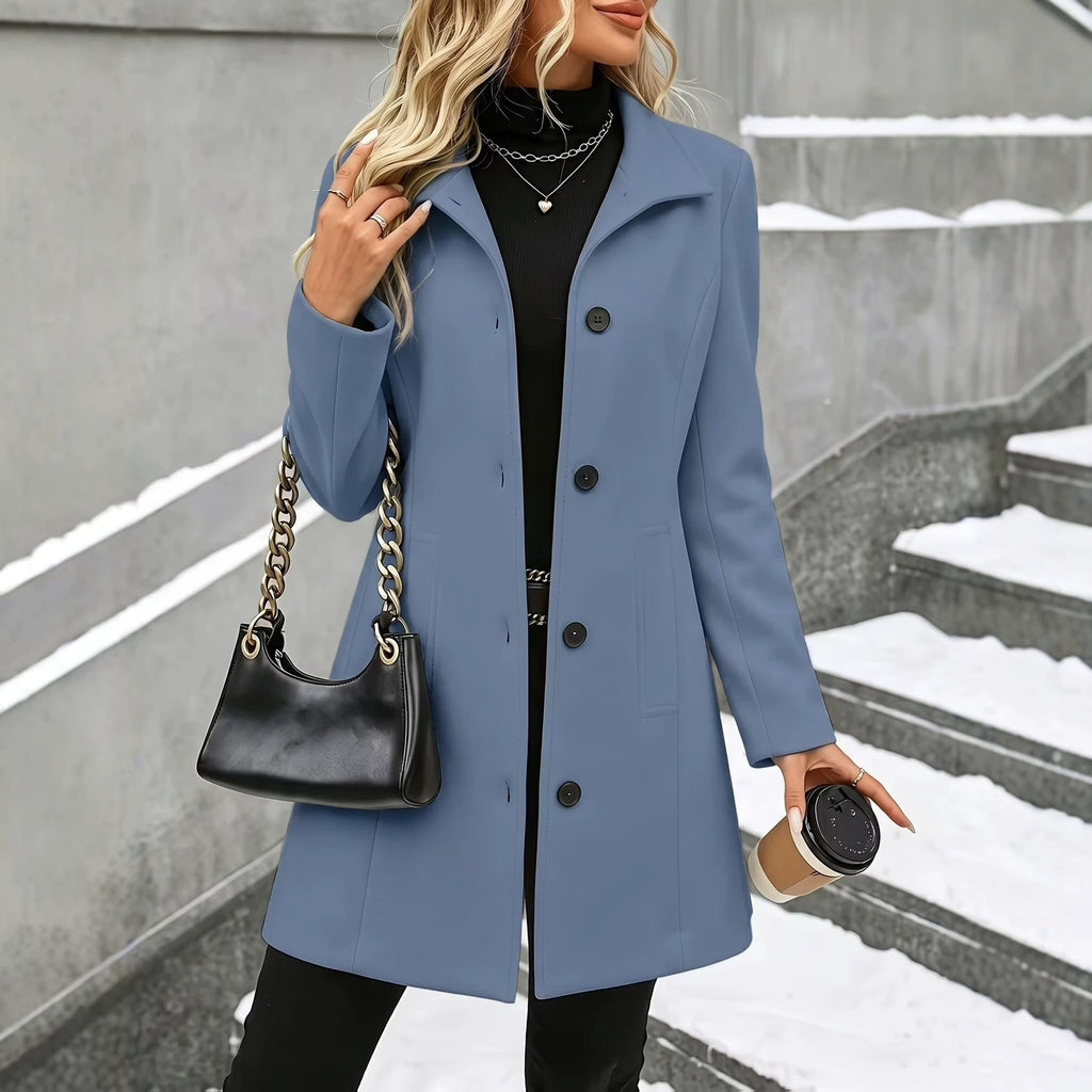 Mid-Length Wool Blend Coat