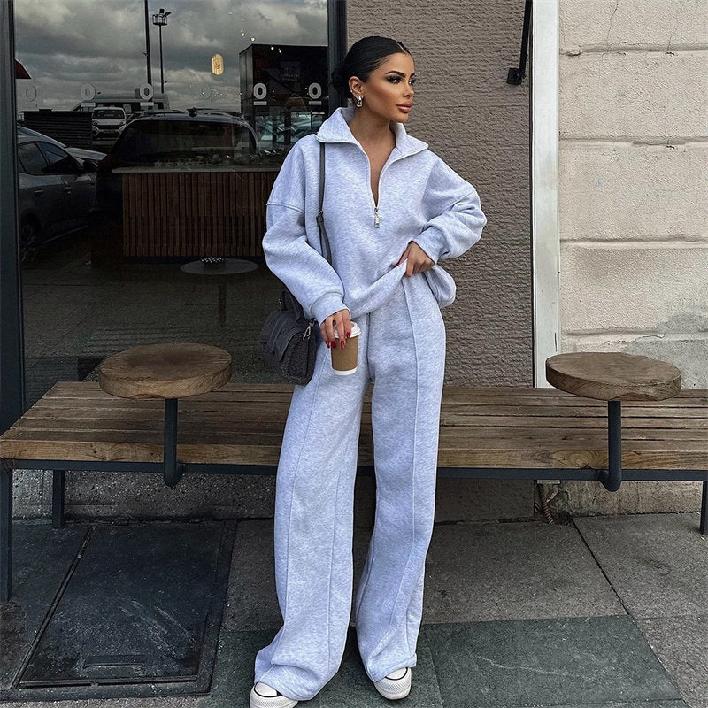 Womens flared sweat Suit Two-Piece Set