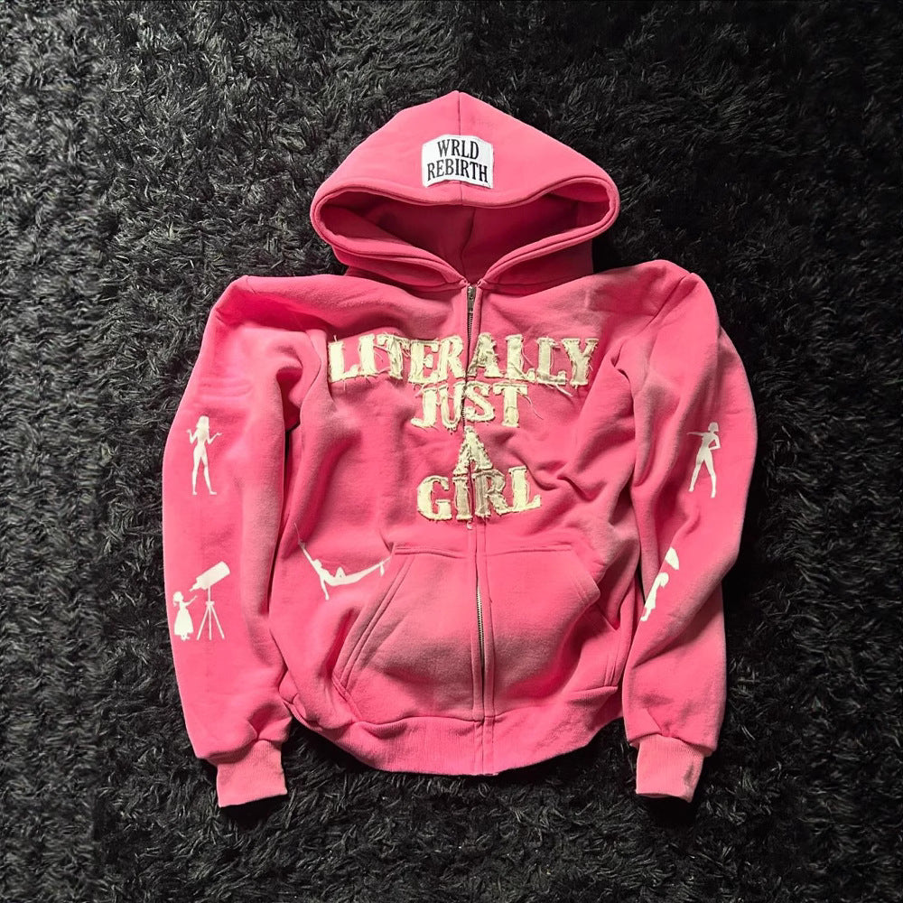 Just a girl Zip Hoodie
