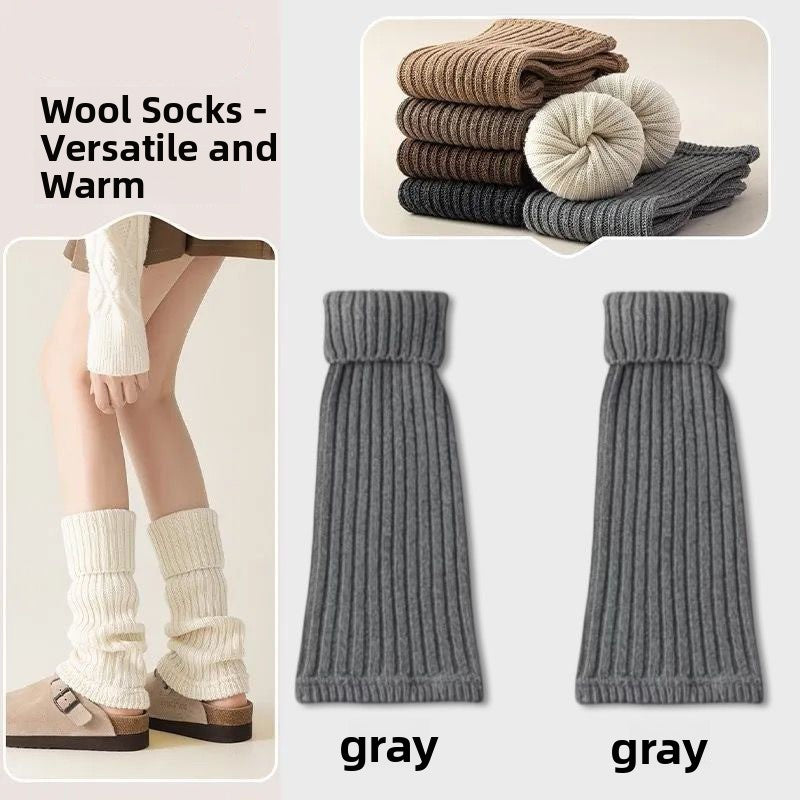 Thickened Wool Knit Leg Warmers
