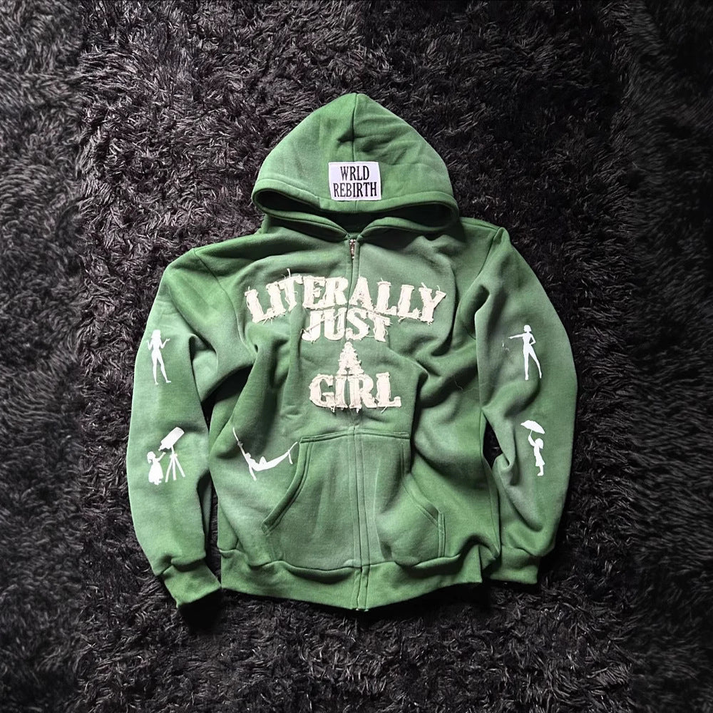 Just a girl Zip Hoodie