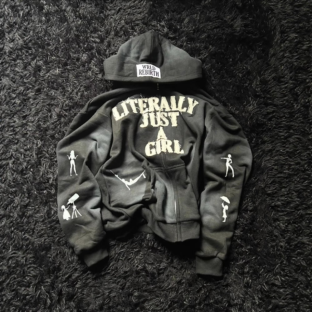 Just a girl Zip Hoodie