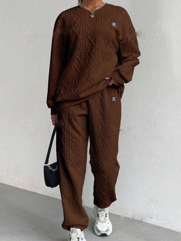 Threaded Jacquard Women Two-Piece Casual