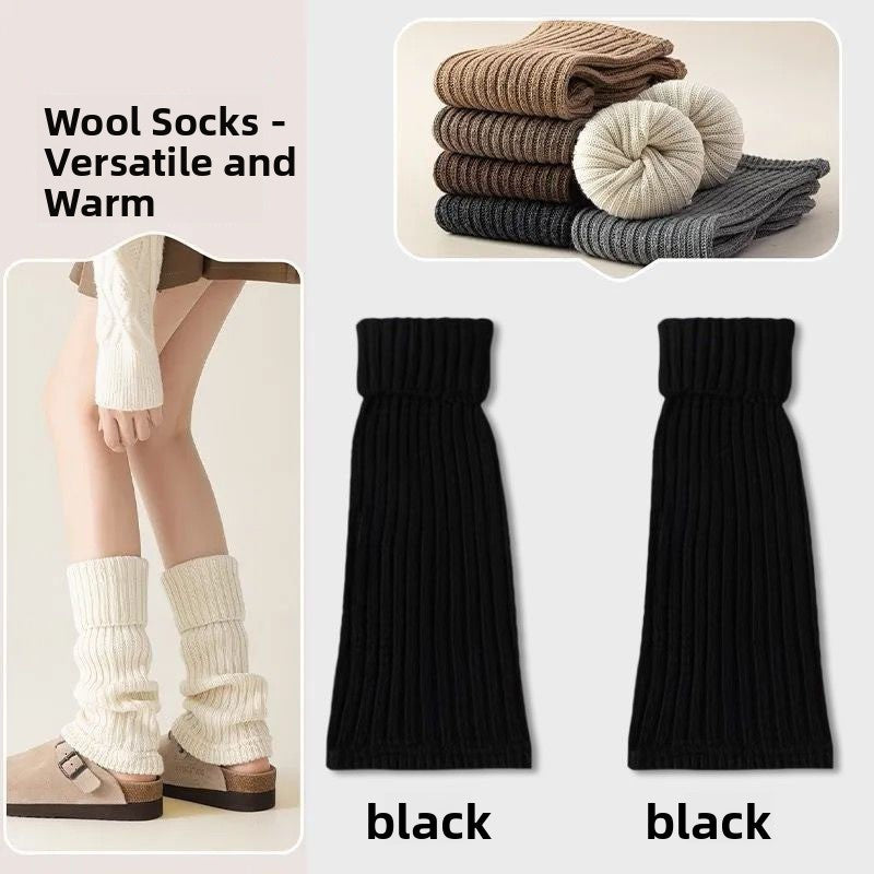 Thickened Wool Knit Leg Warmers