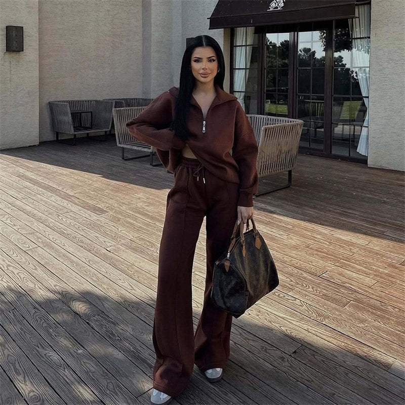 Womens flared sweat Suit Two-Piece Set